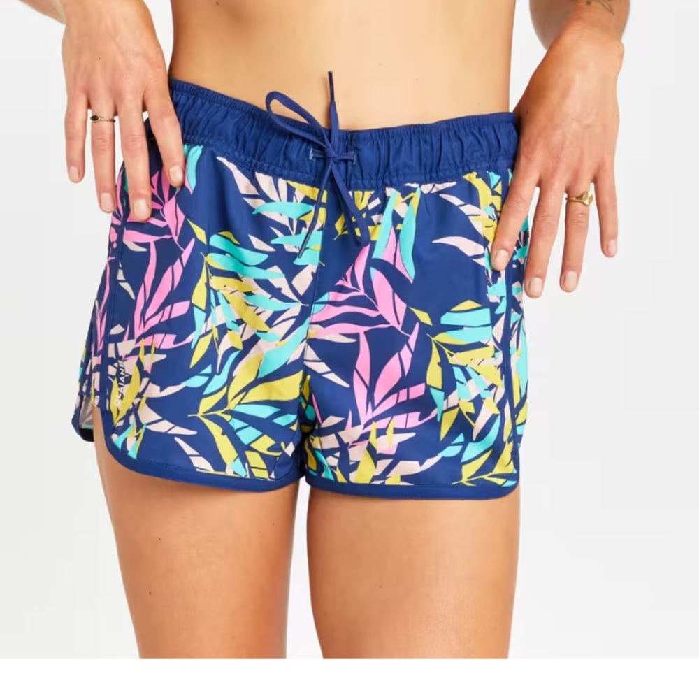 Tropical Leaf Print Swim Shorts